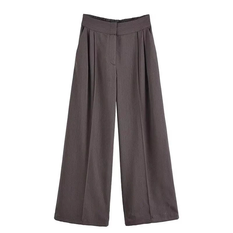 Casual Pants 2 Pieces Sets For Women Short Sleeve Coat High Waist Trousers Women's Suit 2025 Two Pieces Loose Woman Outfits