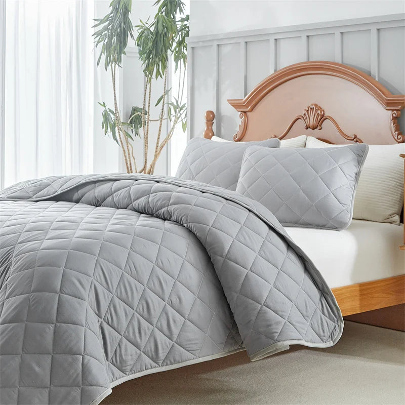 Soft Bedspreads Bed Coverlets for All Seasons Queen Quilt Bedding Set with Pillow Shams, Lightweight Quilts Queen Size Coverlet