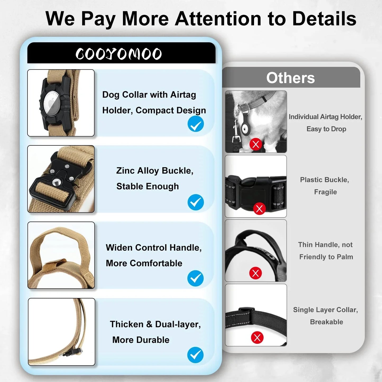 Adjustable Nylon AirTag Holder Dog Collar Metal Buckle Pet Tactical Collar Dog Accessories Anti Last and Pet Dogs Tracing Safe