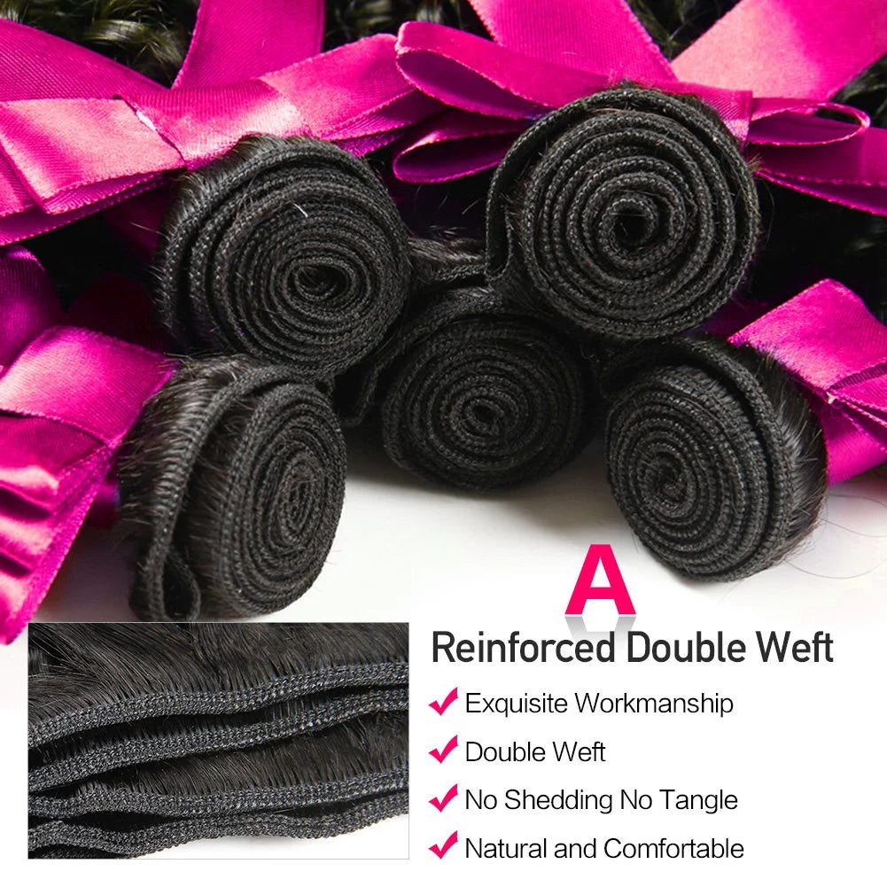 Curly Human Hair 3 Bundles 12 14 16 inch 100% Unprocessed Brazilian Curly Hair Bundles Soft Remy Hair