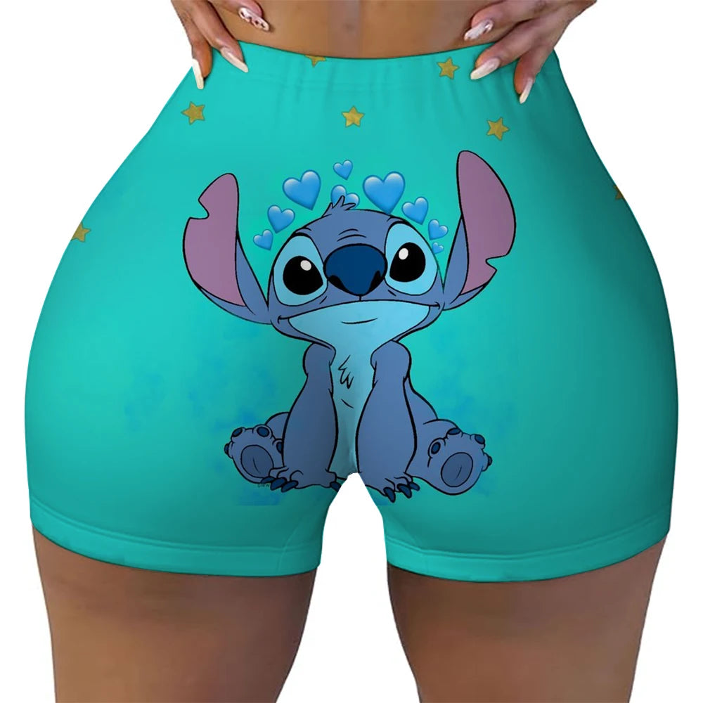 Lilo & Stitch New To Our Ohana Baby High Waist Yoga Short for Women Running Biker Fitness Workout Gym Sports Leggings