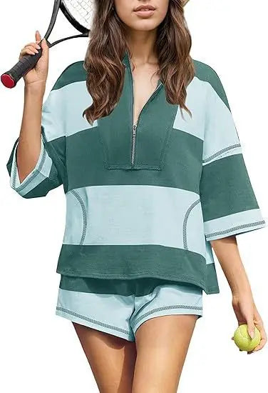 Casual 2 Piece Set Outfit For Women Summer Fashion Comfort Sports Cropped T Shirts Tops And Shorts Commuting Sports Shorts Sets