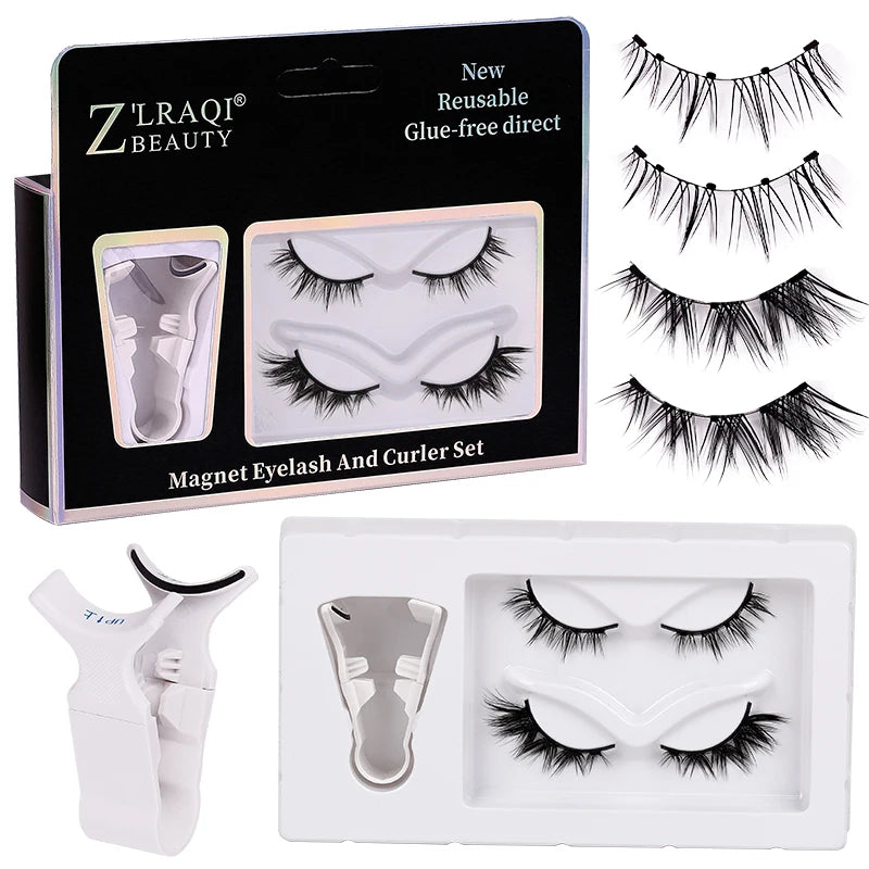 Natural Magnetic Eyelashes without Eyeliner Magnetic Lashes Natural Look Short Reusable Magnetic Eyelashes Kit with Applicator