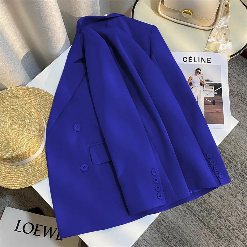 Casual Office Lady Blazer Women 2024 Fashion Long Sleeve Jacket Blazers Femme Outwears Coat Autumn Winter Clothes