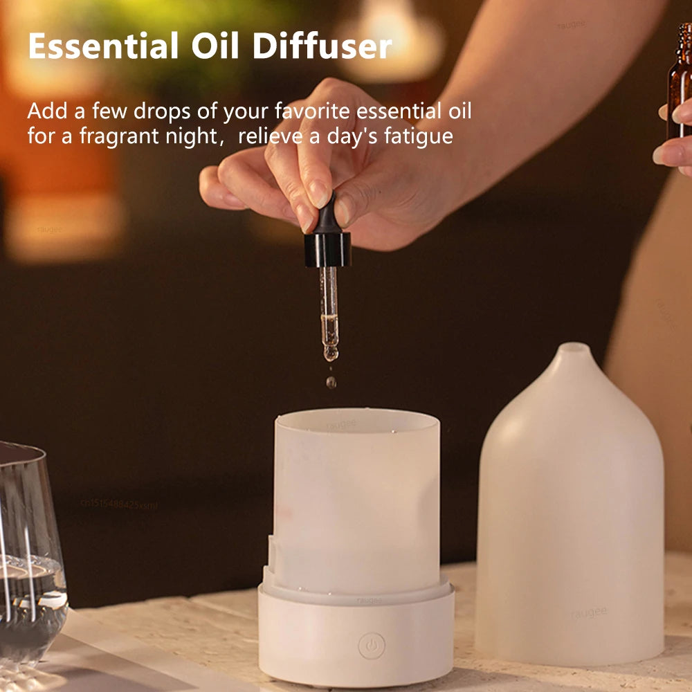 Aroma Diffuser Air Humidifier Desk Mini Mute Vase Essential Oil Diffuser for Home Office Fragrance Diffuser with LED Night Light
