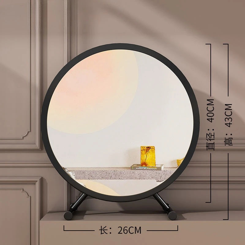 Led Makeup Home Decor Decorative Mirrors Photography Aesthetic Gold Toilet Mirrors Round Plastic Home Espejo Cosmético MHHZJ