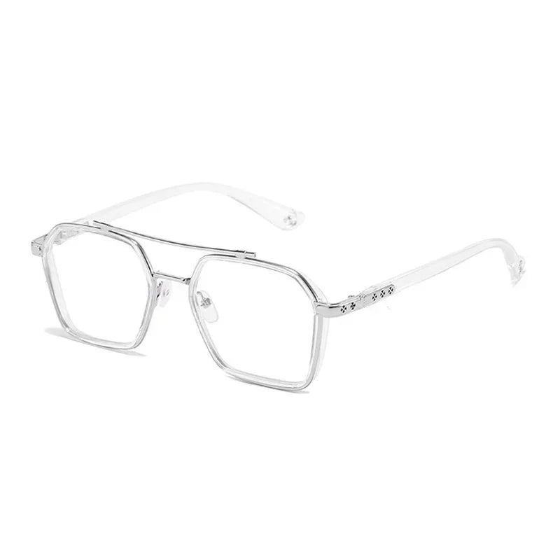 Vintage Square Glasses Woman Man Transparent Anti Blue Light Computer Eyewear Clear Lens Retro Metal Eyeglasses Frame Unisex
