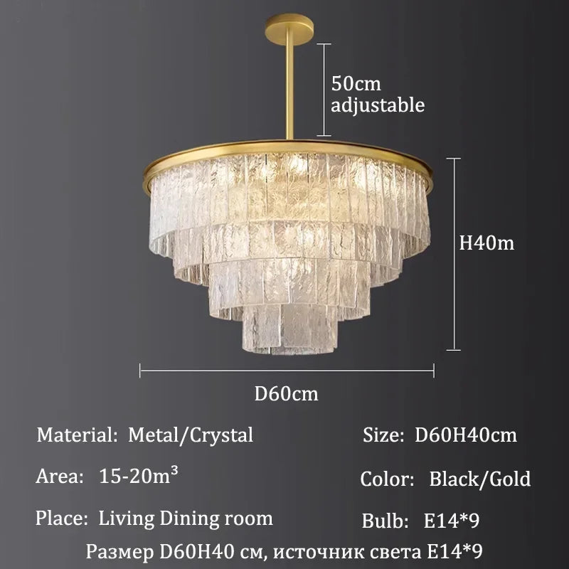 Luxury Crystal Led Chandelier Ceiling Lights for Living Room Modern Golden Pendant Hanging Lighting Lamps Pendant Light Fixtures