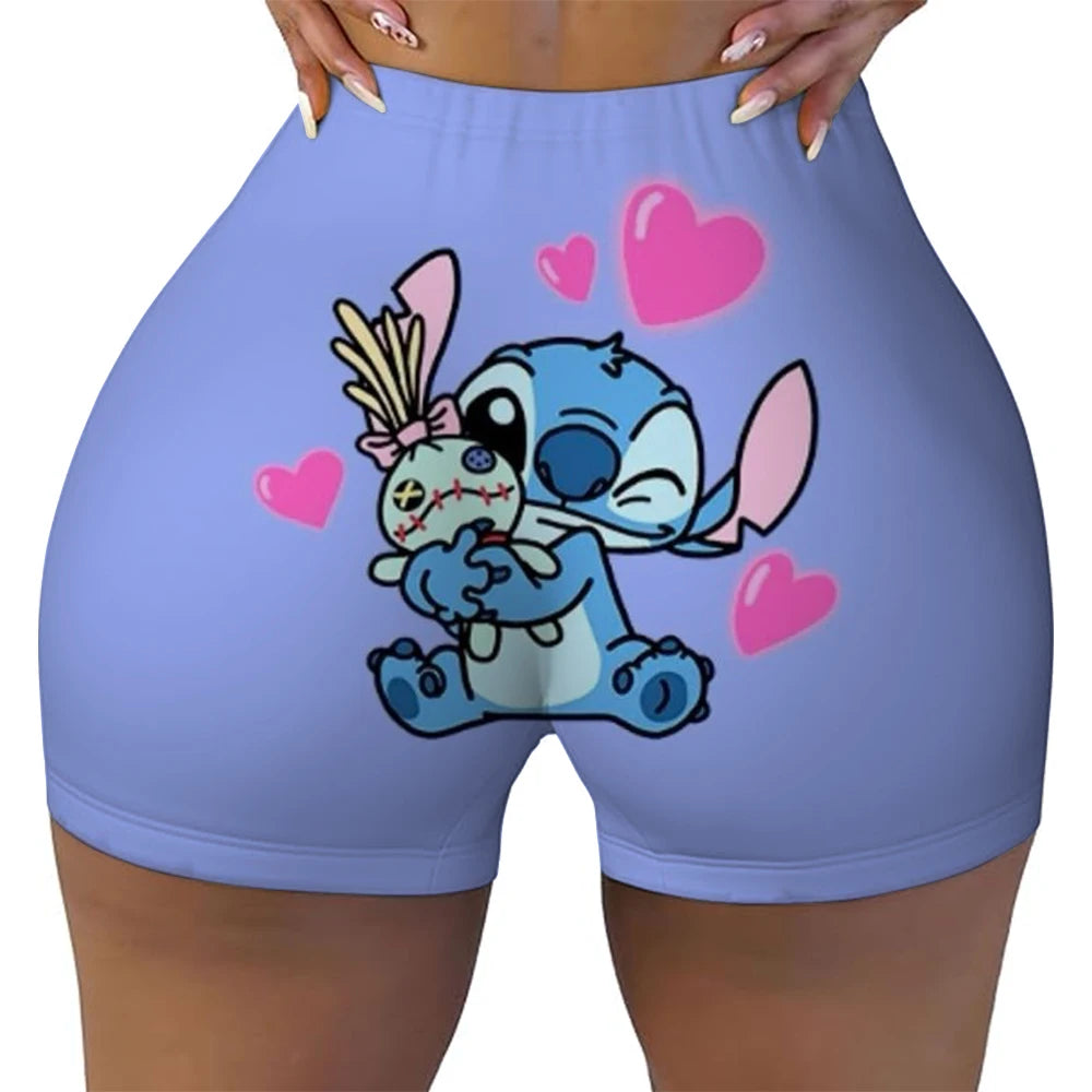 Lilo & Stitch New To Our Ohana Baby High Waist Yoga Short for Women Running Biker Fitness Workout Gym Sports Leggings