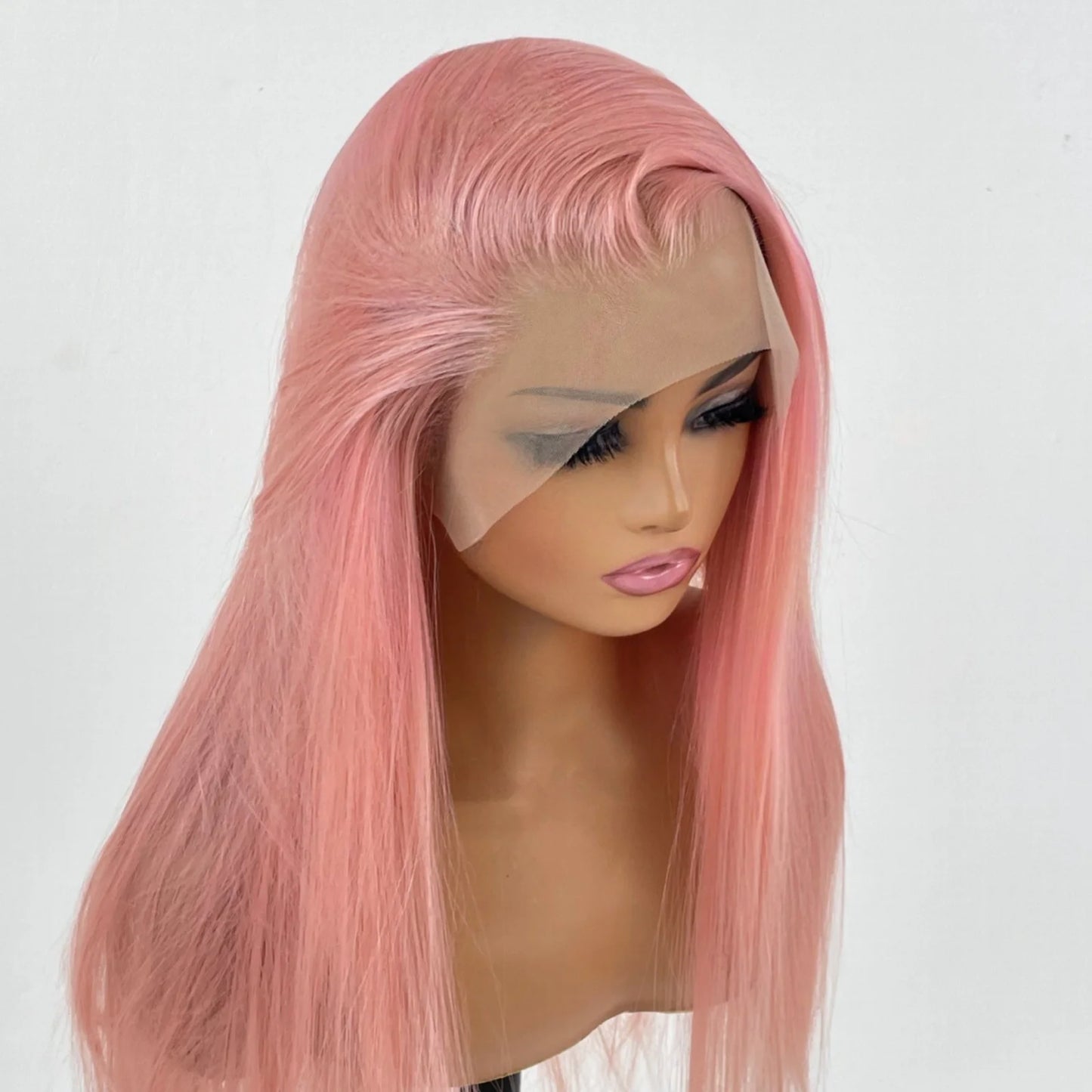Lace Front Wigs for Women Synthetic Pastel Pink Hair Wig Long Silky Straight Natural Wigs 13X4 Frontal Party Colored Wig Cosplay