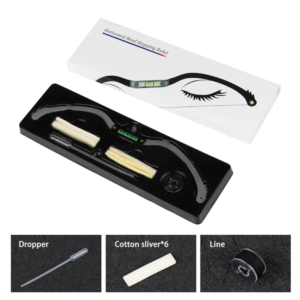 Eyebrow Shaping Kit Microblading Permannet Makeup Bow and Arrow Line Ruler Measuring Brow String Eyebrow Positioning Tool