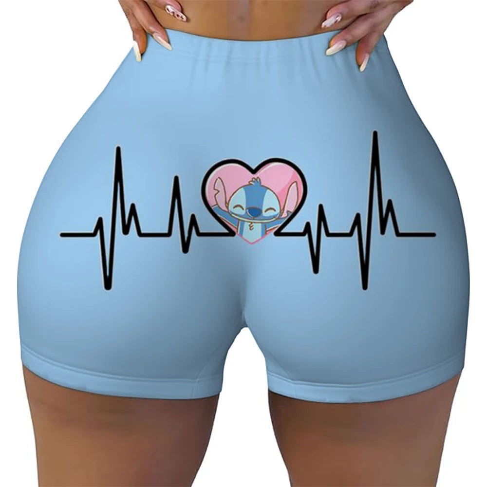 Lilo & Stitch New To Our Ohana Baby High Waist Yoga Short for Women Running Biker Fitness Workout Gym Sports Leggings
