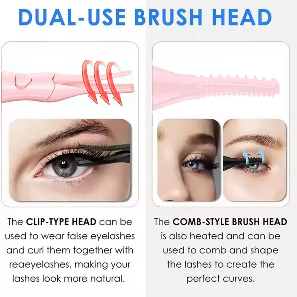 Electric Eyelash Curler Fast Heating Eyelash Curler Long-Lasting Eyelash Comb Professional Heated Curling Brush Makeup Tools