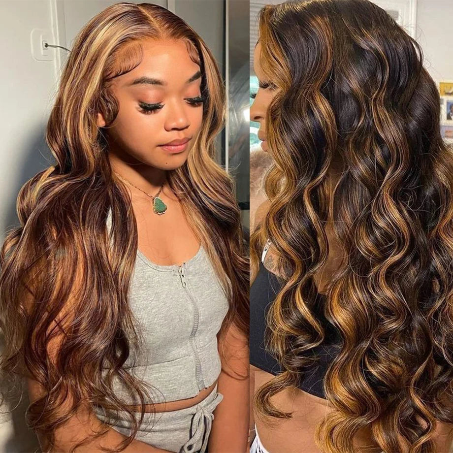 Highlight 13x6 Lace Front Wig Body Wave 13x4 Hd Lace Frontal Wig Colored Human Hair Wigs For Women Loose Deep Wave Cheap Wig