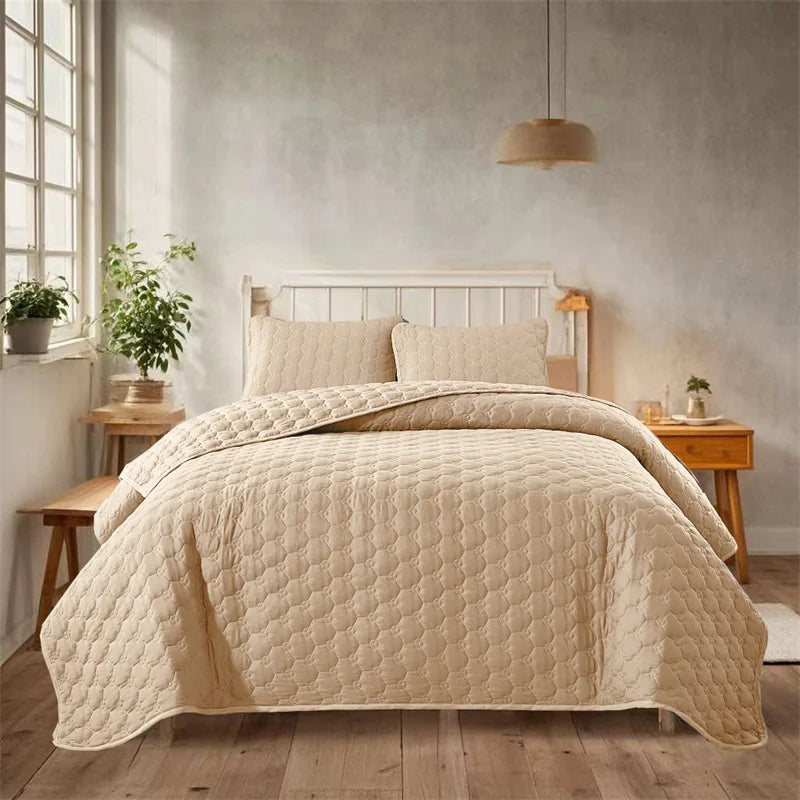 Soft Bedspreads Bed Coverlets for All Seasons Queen Quilt Bedding Set with Pillow Shams, Lightweight Quilts Queen Size Coverlet