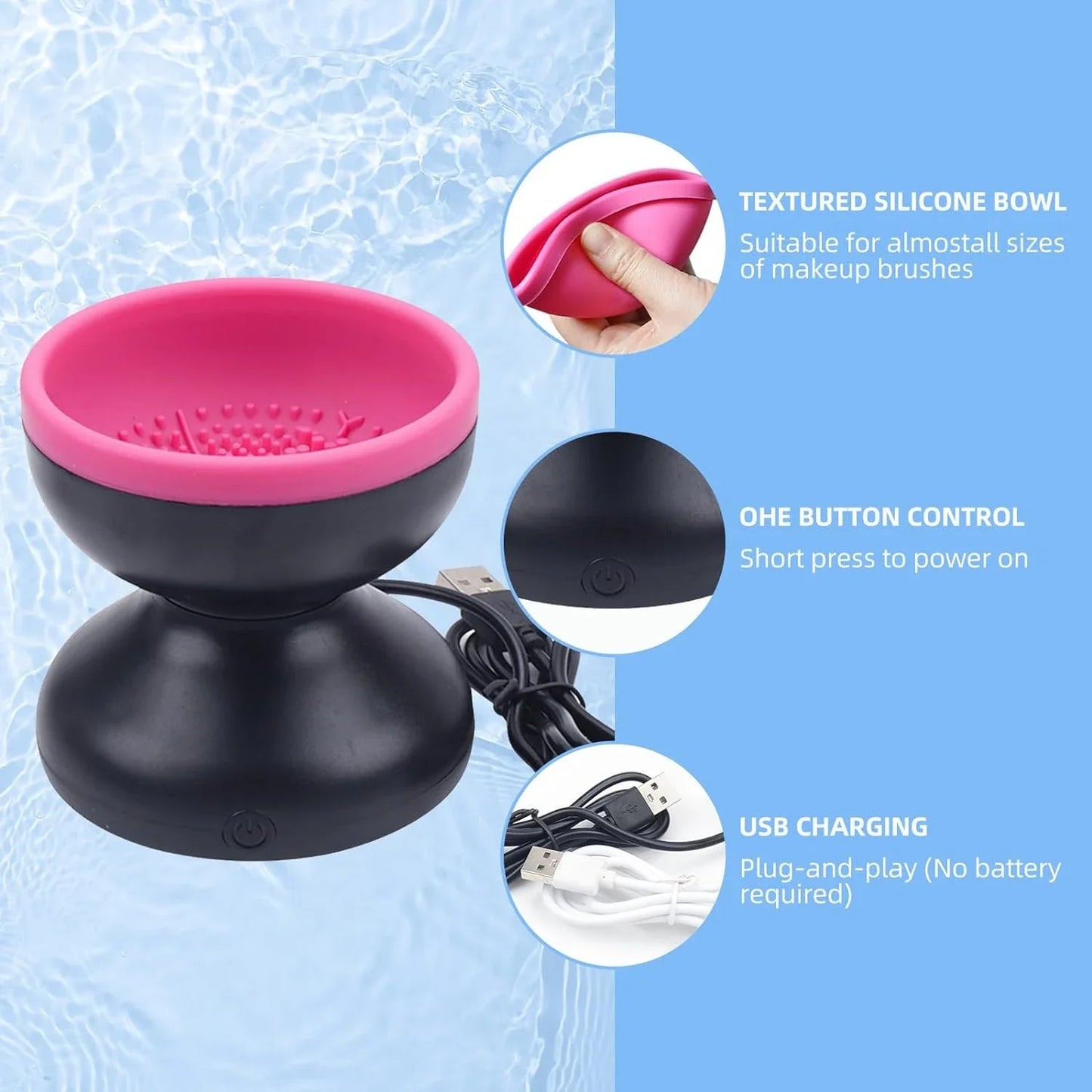 Makeup Brush Cleaner Machine Usb Rechargeable Electricl Silicone Electric Cosmetic Brush Clean Drying Tool for make-up cleaning