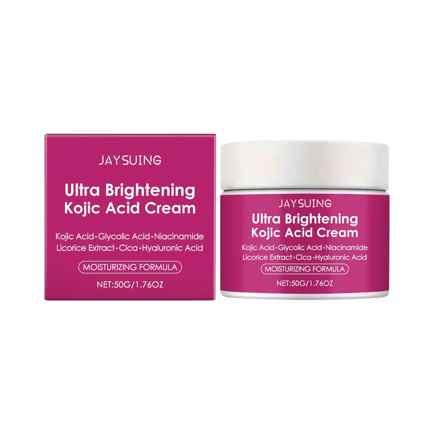 Kojic Acid Facial Cream Lighten Skin Tone Moisturizing Hydrating Smoothing Firm Face Reduce Dryness Discomfort Niacinamide Cream
