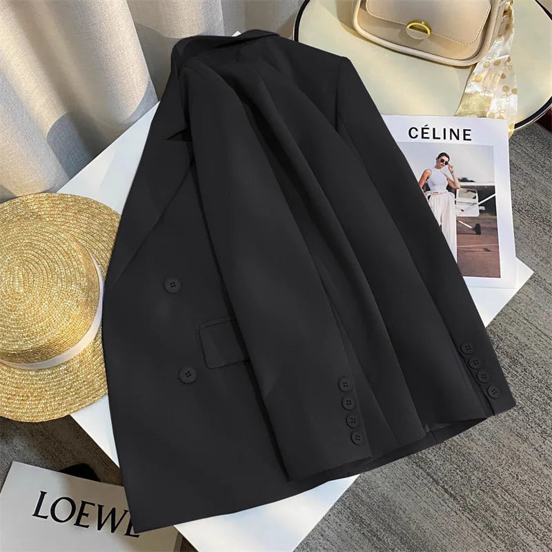 Casual Office Lady Blazer Women 2024 Fashion Long Sleeve Jacket Blazers Femme Outwears Coat Autumn Winter Clothes