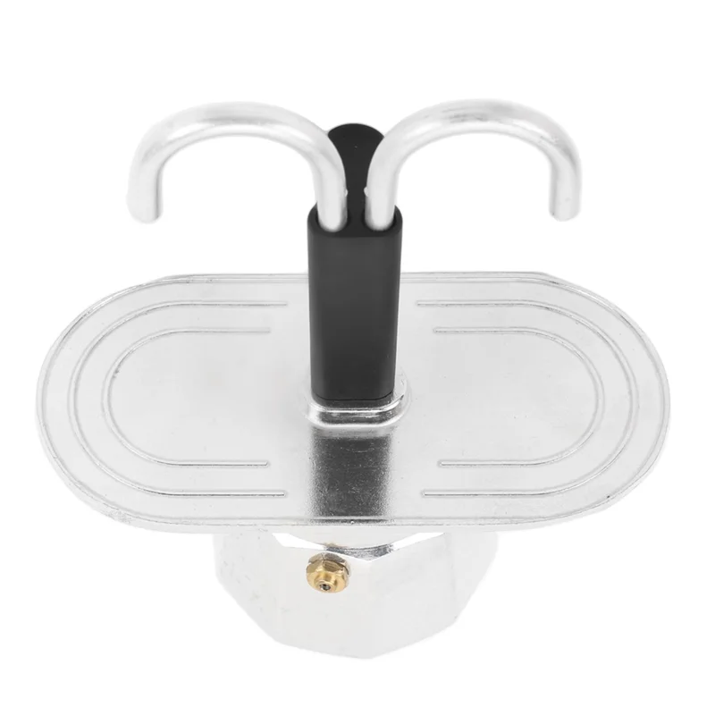A52Z Top 2 Cup Coffee Maker, 100Ml Mini Coffee Pot Double-Head Aluminum Stovetop Espresso Maker For Home Cafe Office Use
