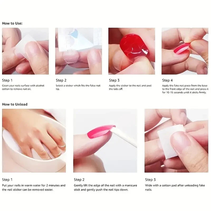 96pcs Almond Shaped Press on Nails, Medium Length, Glossy Finish, Pink & White Gradient, French Stripe Design, Fashionable & Ele