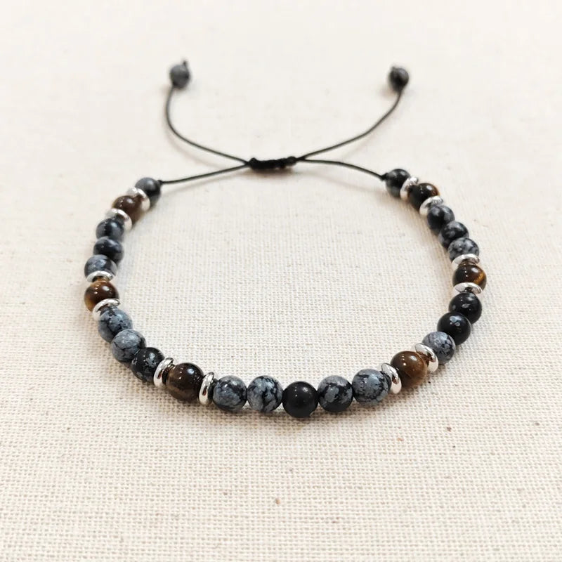 Natural stone bead bracelet Bohemian women's multicolor adjustable bracelet Birthday gift Banquet party Leisure vacation Jewelry