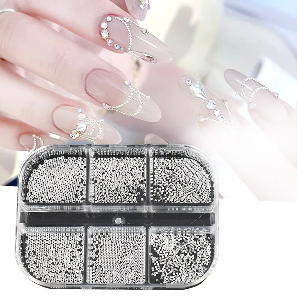1 Box Kawaii Mini Bow 3D Cute Nail Art Decorations White Pearls Nails Charms Designs DIY Pink Bowknot Resin Nail Accessories