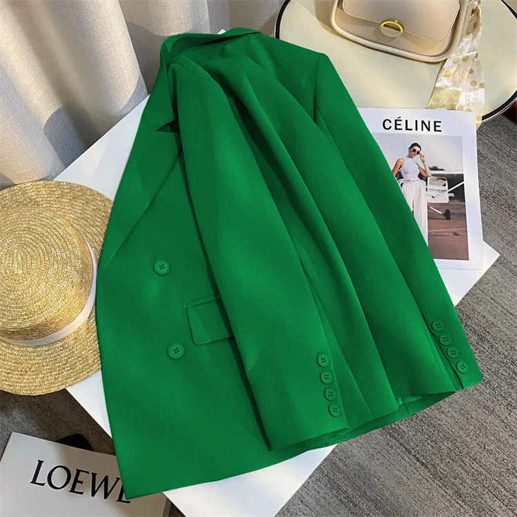 Casual Office Lady Blazer Women 2024 Fashion Long Sleeve Jacket Blazers Femme Outwears Coat Autumn Winter Clothes