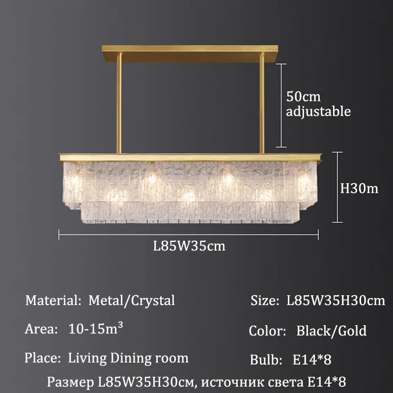 Luxury Crystal Led Chandelier Ceiling Lights for Living Room Modern Golden Pendant Hanging Lighting Lamps Pendant Light Fixtures