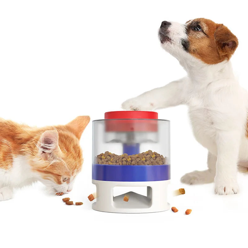 Dog Puzzle Toys Interactive Toys Automatic Catapult Food Dispenser Slow Feeder Press Food Leaker & Transparent Anti-slip Granary
