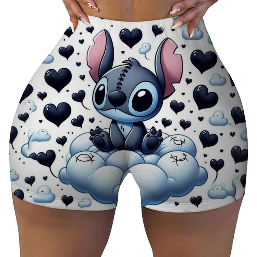 Lilo & Stitch New To Our Ohana Baby High Waist Yoga Short for Women Running Biker Fitness Workout Gym Sports Leggings