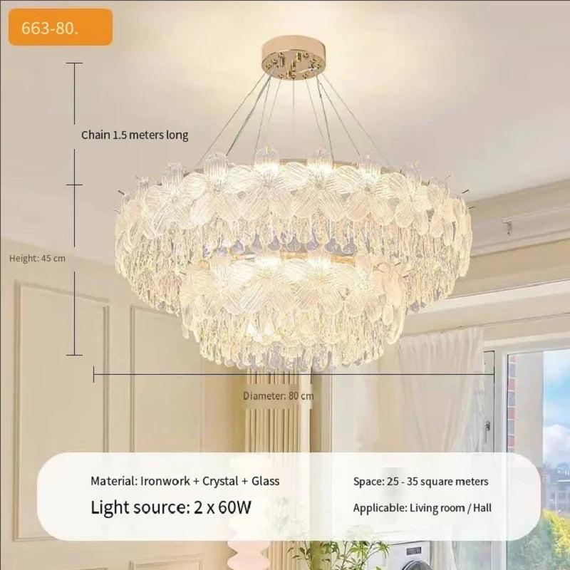 Luxury-lite crystal chandelier for grand living room main light French cream style for dining room and bedroom lighting fixtures