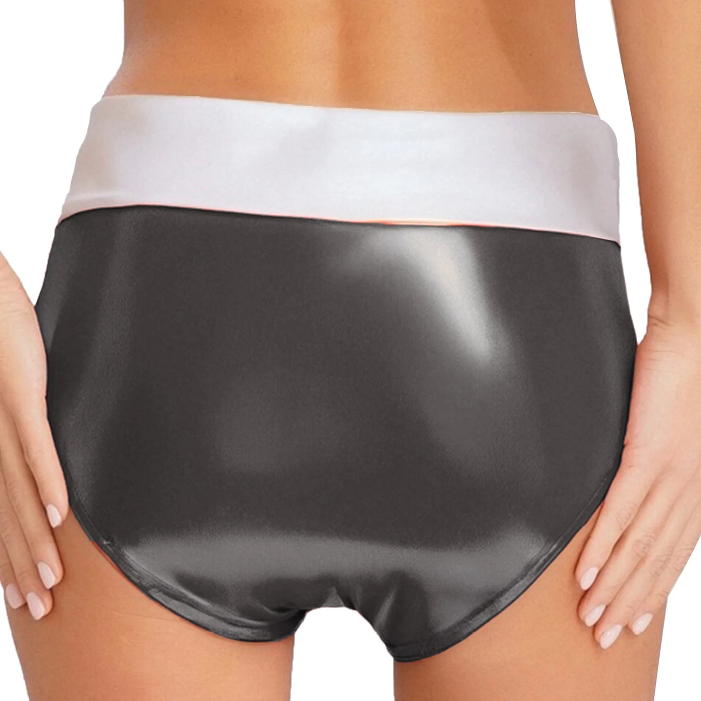 Women Metallic Shiny Booty Briefs Shorts for Pole Dancing Beach Pool Party Hot Pants Rave Party Clubwear Music Festival Bottoms