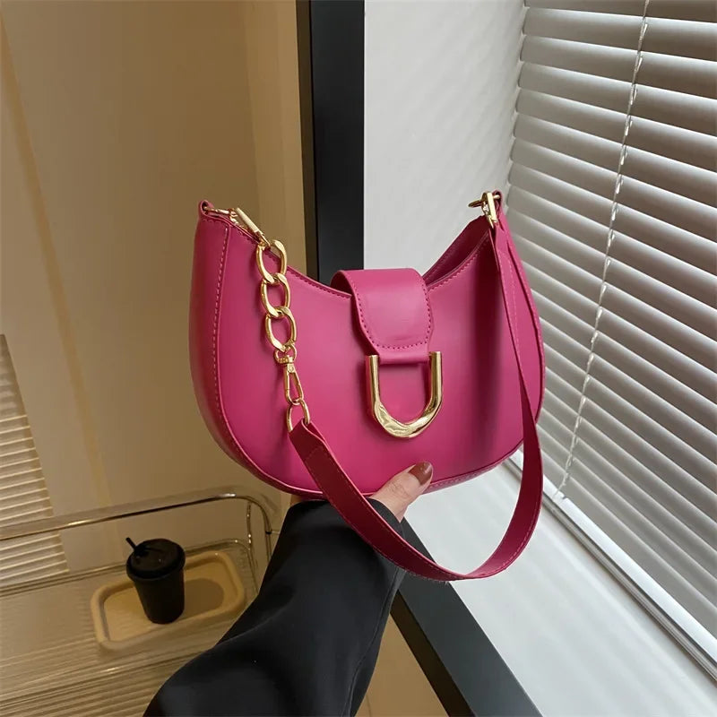 Trendy Pu Leather Shoulder Bag for Women Stylish Underarm Purse with Zipper Closure, Elegant Design Perfect for Everyday Use