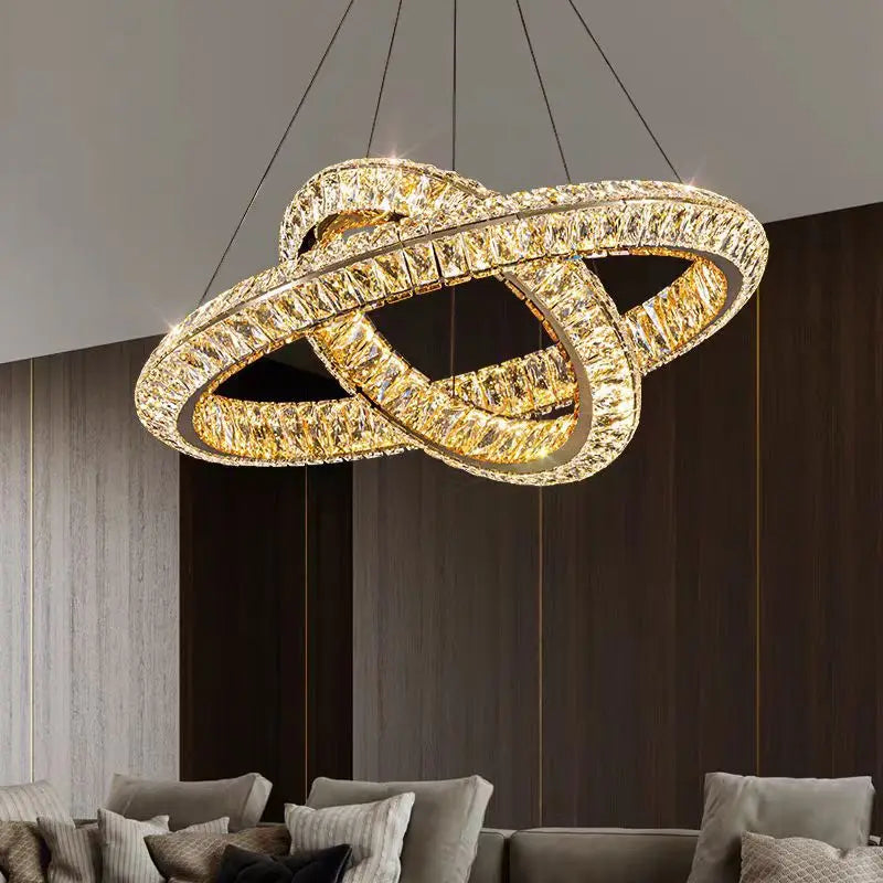 Luxury Crystal LED Pendant Lights Villa Living Dining Room Lighting Decor Lustre Chandelier Lamp Indoor Hotel Bar Lights Fixture