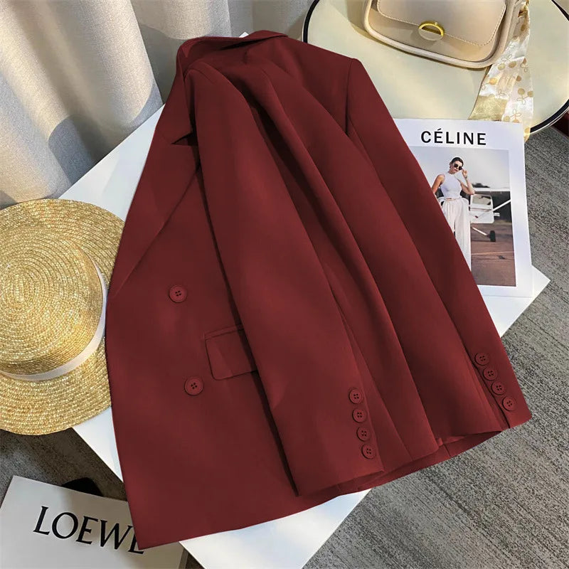 Casual Office Lady Blazer Women 2024 Fashion Long Sleeve Jacket Blazers Femme Outwears Coat Autumn Winter Clothes