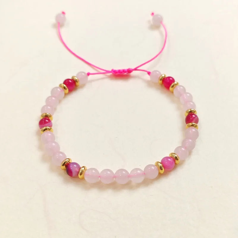 Natural stone bead bracelet Bohemian women's multicolor adjustable bracelet Birthday gift Banquet party Leisure vacation Jewelry