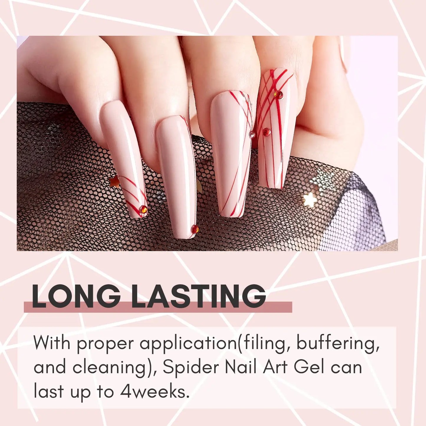 Makartt 6 Colors Spider Gel Polish for Elastic Nail Art Paint Drawing Spider Gel for Line White Black Red Rose Gold Silver
