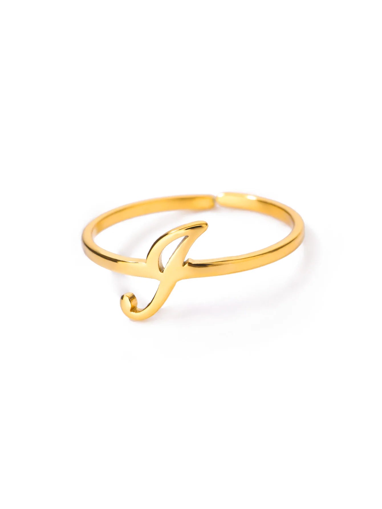 26 English Letter Initial Rings For Women Gold Color Adjustable Stainless Steel Ring Wedding Fashion Jewelry Best Friend Gift