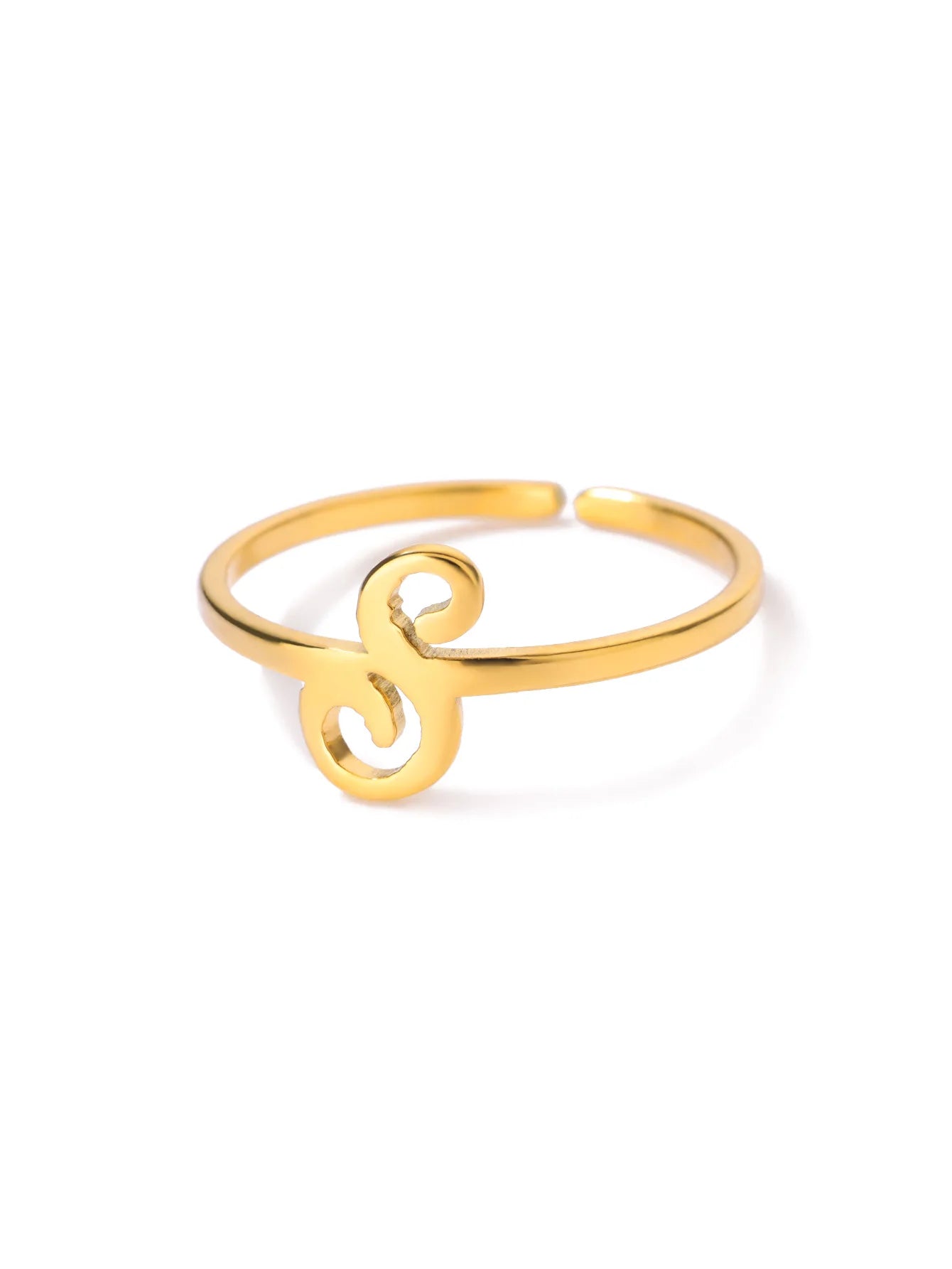 26 English Letter Initial Rings For Women Gold Color Adjustable Stainless Steel Ring Wedding Fashion Jewelry Best Friend Gift
