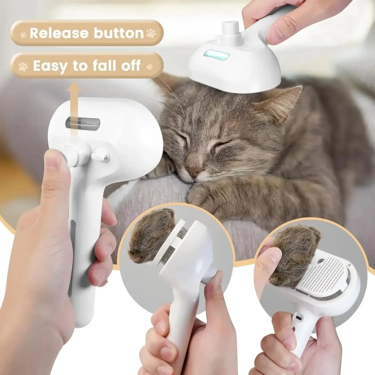 Pet Spray Hair Comb Pet Hair Remover Cleaning Brush Cats Grooming Dog Accessories Tools Dematting Water Mist Humidifier Comb