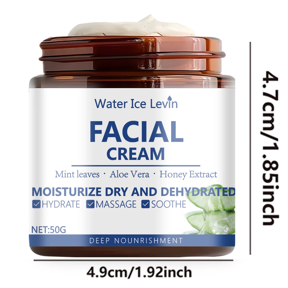 Face Cream, Natural Honey + Aloe Vera Double Extract Essence, Deep Hydration and Moisture Locking, Ice Cream Texture, Forming Moisturizing Cream