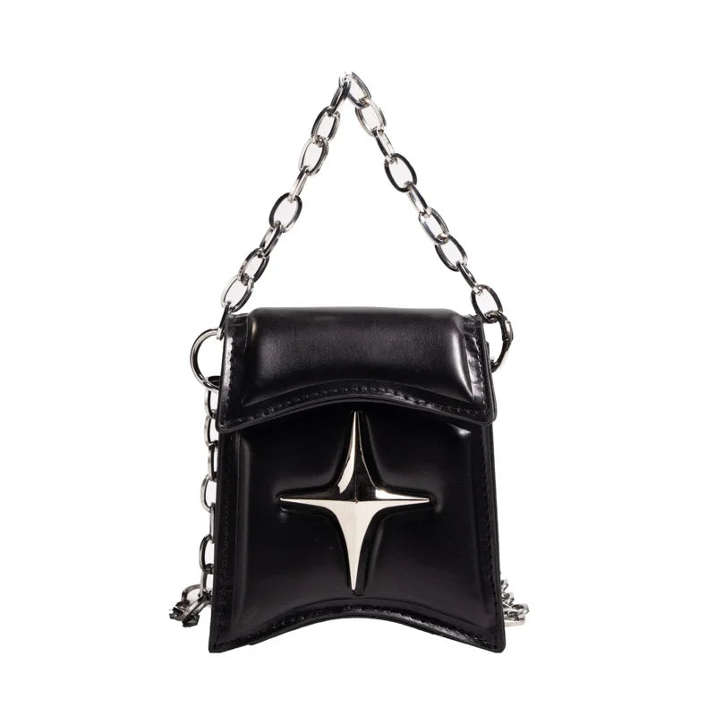 Fashion Star Small Purses for Women Vintage Chain Shoulder Bag Ladies Crossbody Bags Y2k Cool Girls Design Handbags Flap Bag