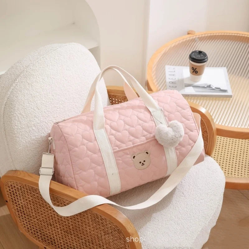 Large Capacity Mommy Bag Travel Tote Bag for Women Baby Diaper Bag Floral Print Multifunctional Crossbody Bag