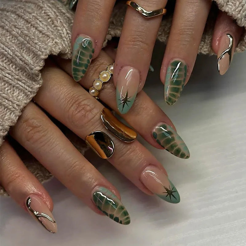 False Nails 3D Design Press on Nails Full Cover Red Heart Pearl Diamond Decoration Dark Style French Almond Wearable Nail Tips