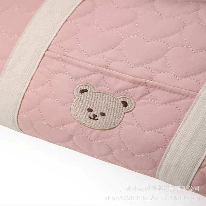 Large Capacity Mommy Bag Travel Tote Bag for Women Baby Diaper Bag Floral Print Multifunctional Crossbody Bag