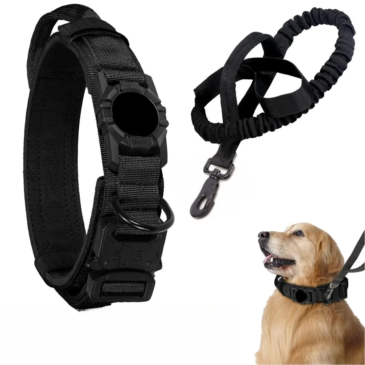 Adjustable Nylon AirTag Holder Dog Collar Metal Buckle Pet Tactical Collar Dog Accessories Anti Last and Pet Dogs Tracing Safe
