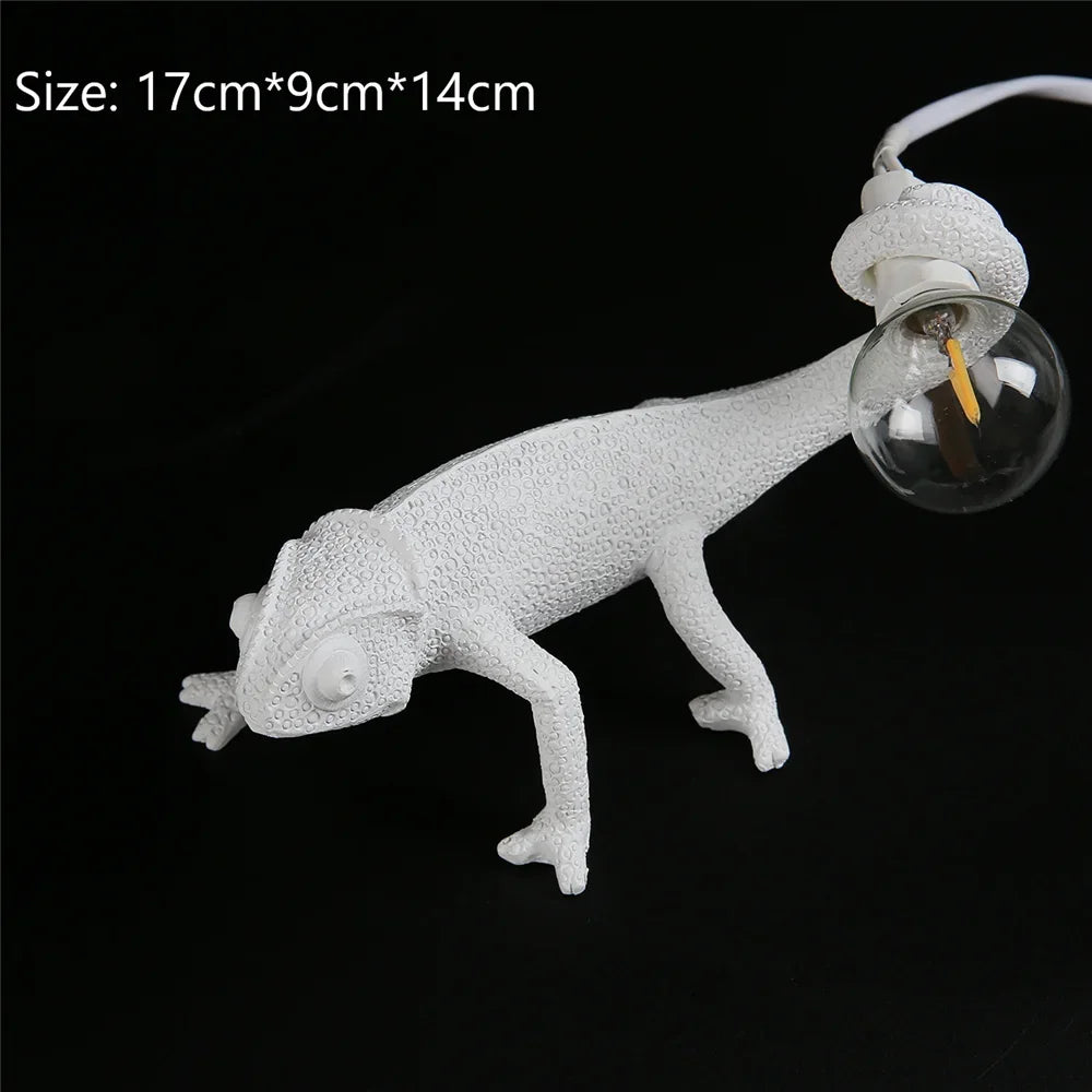 lizard wall lamp be night dorm room Night light living room home decor Cute Resin Animal chameleon Light Fixtures Bedside lamps