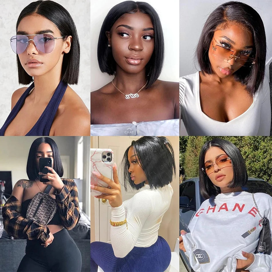 Short Hair Bundles 12A Brazilian Straight Virgin Human Hair Bundles Deal 100% Unprocessed Human Hair Extensions 100g/Pcs Natural