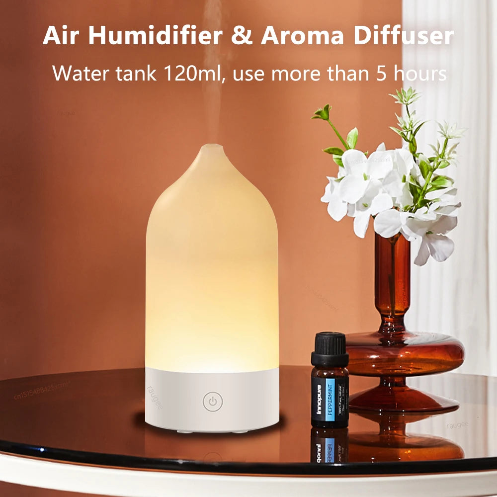 Aroma Diffuser Air Humidifier Desk Mini Mute Vase Essential Oil Diffuser for Home Office Fragrance Diffuser with LED Night Light