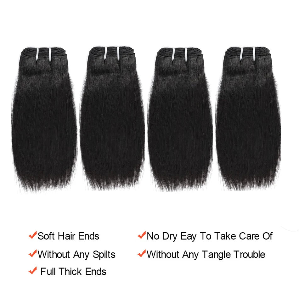 Short Hair Bundles 12A Brazilian Straight Virgin Human Hair Bundles Deal 100% Unprocessed Human Hair Extensions 100g/Pcs Natural